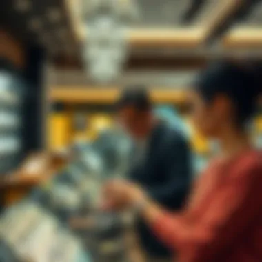 Engaging Customer Service Experience at the Center Customer interacting with knowledgeable staff at the World Jewelry Center