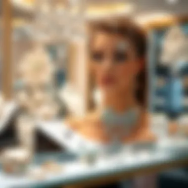 Luxury Jewelry Display at the World Jewelry Center A stylish display of luxury jewelry items in an elegant setting