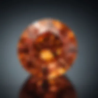 Close-up view of a vibrant zircon gemstone showcasing its clarity and brilliance